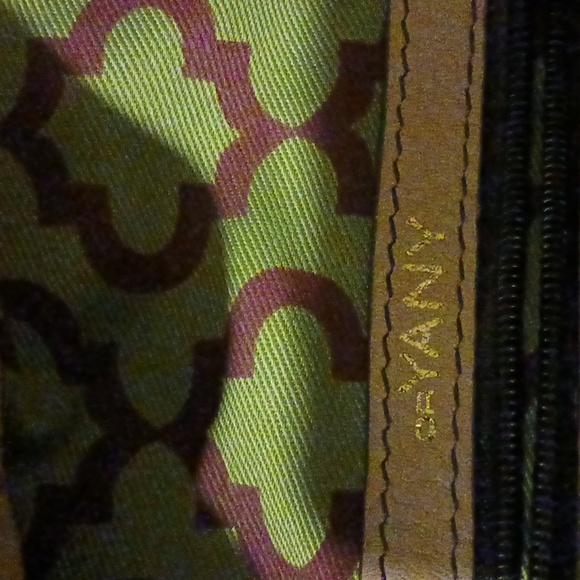 OrYany handbag hobo large genuine leather color block yellow taupe brown - Picture 5 of 10